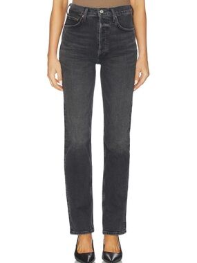 Agolde 90's Pinch Waist Jeans in Vintage Washed Black Size 25